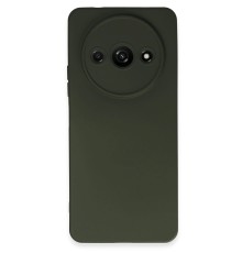 Xiaomi Redmi A3 4G Kılıf Nano içi Kadife Silikon - Koyu Yeşil