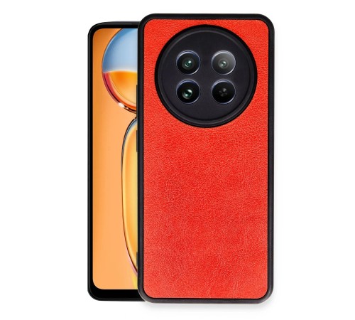Realme 12 5G Kılıf Aras Deri Kapak - Kırmızı Realme 12 5G Kılıf Aras Deri Kapak - Kırmızı