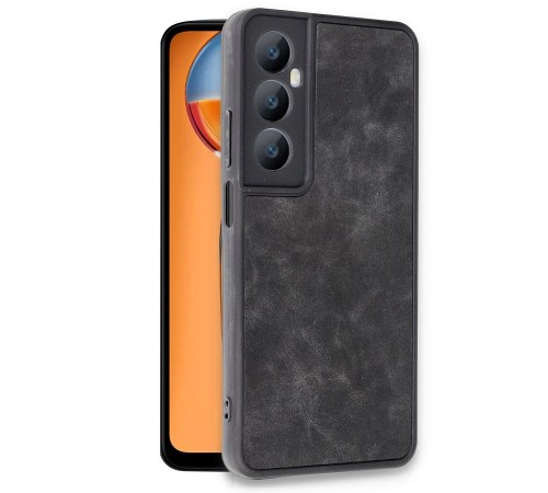 Realme C65 Kılıf Aras Deri Kapak - Siyah Realme C65 Kılıf Aras Deri Kapak - Siyah