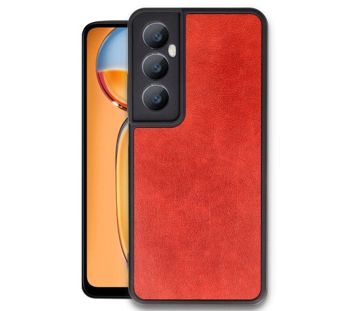 Realme C65 Kılıf Aras Deri Kapak - Kırmızı Realme C65 Kılıf Aras Deri Kapak - Kırmızı
