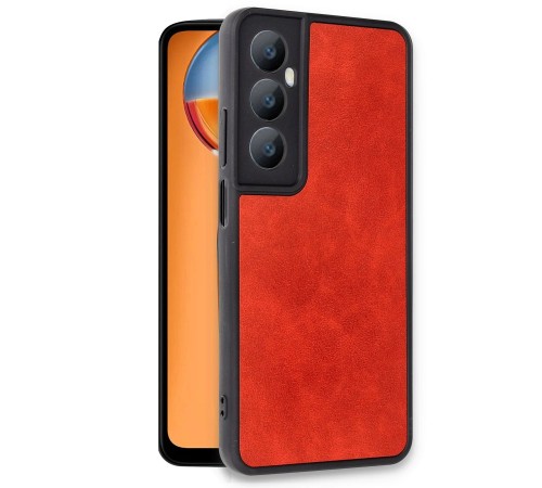 Realme C65 Kılıf Aras Deri Kapak - Kırmızı Realme C65 Kılıf Aras Deri Kapak - Kırmızı