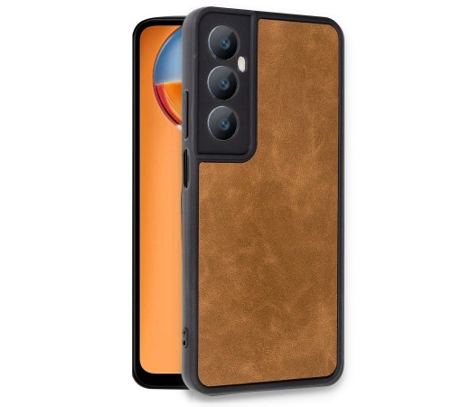 Realme C65 Kılıf Aras Deri Kapak - Taba Realme C65 Kılıf Aras Deri Kapak - Taba