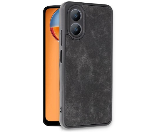 Oppo A38 Kılıf Aras Deri Kapak - Siyah Oppo A38 Kılıf Aras Deri Kapak - Siyah