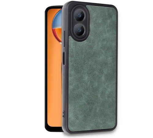 Oppo A38 Kılıf Aras Deri Kapak - Koyu Yeşil Oppo A38 Kılıf Aras Deri Kapak - Koyu Yeşil