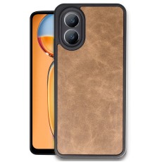 Oppo A38 Kılıf Aras Deri Kapak - Taba