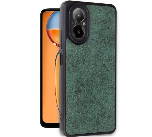 Realme 12 Lite Kılıf Aras Deri Kapak - Koyu Yeşil Realme 12 Lite Kılıf Aras Deri Kapak - Koyu Yeşil
