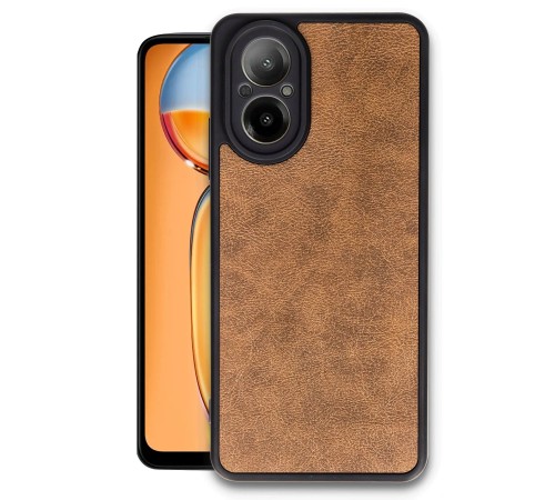Realme 12 Lite Kılıf Aras Deri Kapak - Taba Realme 12 Lite Kılıf Aras Deri Kapak - Taba