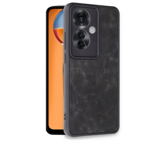 Oppo Reno 11F Kılıf Aras Deri Kapak - Siyah Oppo Reno 11F Kılıf Aras Deri Kapak - Siyah