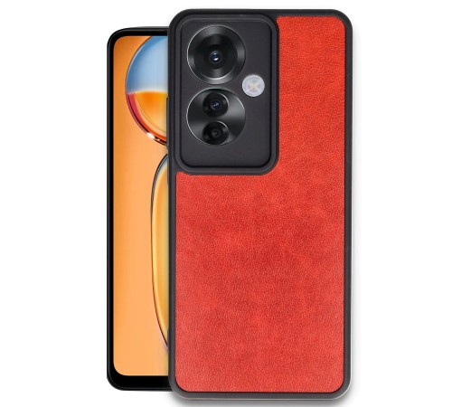 Oppo Reno 11F Kılıf Aras Deri Kapak - Kırmızı Oppo Reno 11F Kılıf Aras Deri Kapak - Kırmızı