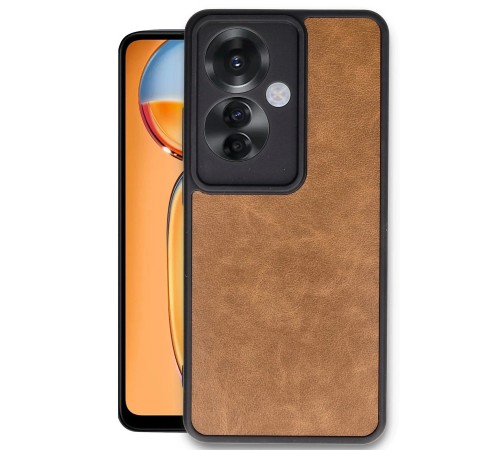 Oppo Reno 11F Kılıf Aras Deri Kapak - Taba Oppo Reno 11F Kılıf Aras Deri Kapak - Taba
