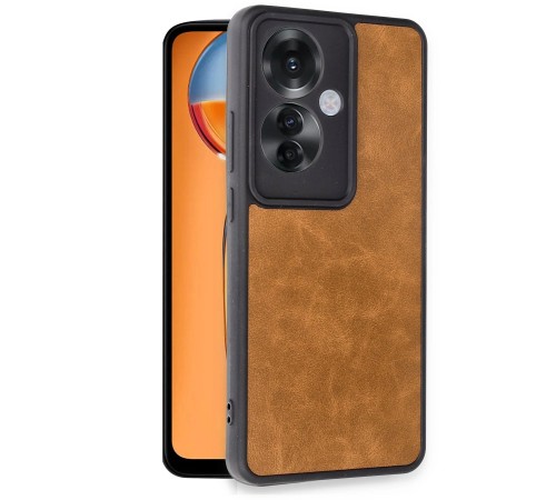 Oppo Reno 11F Kılıf Aras Deri Kapak - Taba Oppo Reno 11F Kılıf Aras Deri Kapak - Taba