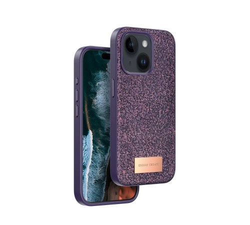 iPhone 14 Bright Simli Kapak - Derin Mor iPhone 14 Bright Simli Kapak - Derin Mor