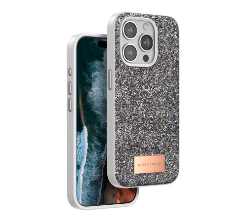 iPhone 14 Pro Bright Simli Kapak - Gümüş iPhone 14 Pro Bright Simli Kapak - Gümüş