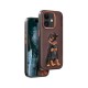 iPhone 11 Perma Desenli Kapak - Koyu Kahve