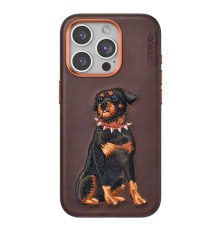 iPhone 14 Pro Max Perma Desenli Kapak - Koyu Kahve