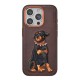 iPhone 14 Pro Max Perma Desenli Kapak - Koyu Kahve