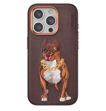 iPhone 15 Pro Perma Desenli Kapak - Kahverengi
