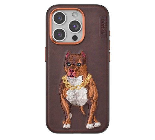 iPhone 15 Pro Perma Desenli Kapak - Kahverengi iPhone 15 Pro Perma Desenli Kapak - Kahverengi