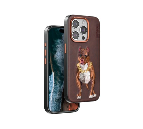 iPhone 15 Pro Perma Desenli Kapak - Kahverengi iPhone 15 Pro Perma Desenli Kapak - Kahverengi