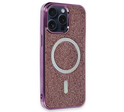 iPhone 15 Pro Kılıf Diamond Magsafe Kapak - Derin Mor iPhone 15 Pro Kılıf Diamond Magsafe Kapak - Derin Mor