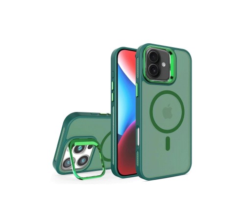 iPhone 16 Flet Lens Magsafe Kapak - Koyu Yeşil iPhone 16 Flet Lens Magsafe Kapak - Koyu Yeşil