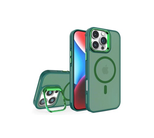 iPhone 16 Pro Flet Lens Magsafe Kapak - Koyu Yeşil iPhone 16 Pro Flet Lens Magsafe Kapak - Koyu Yeşil
