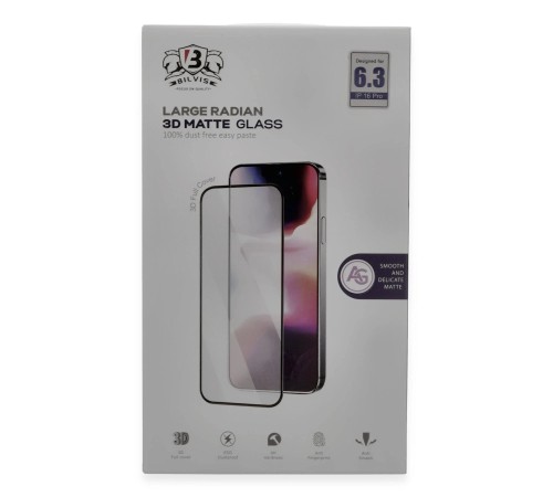 iPhone 16 Pro Max Bilvis 3D Mat Cam Ekran Koruyucu