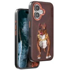 iPhone 16 Perma Desenli Kapak - Kahverengi