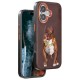 iPhone 16 Perma Desenli Kapak - Kahverengi