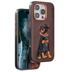 iPhone 16 Pro Max Perma Desenli Kapak - Koyu Kahve