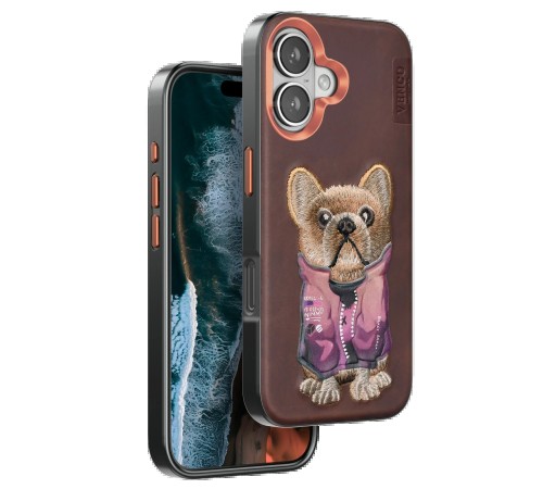 iPhone 16 Cute Desenli Kapak - Koyu Kahve iPhone 16 Cute Desenli Kapak - Koyu Kahve