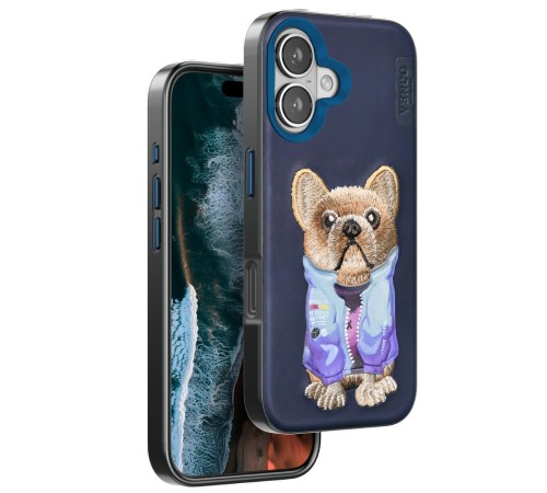 iPhone 16 Cute Desenli Kapak - Lacivert iPhone 16 Cute Desenli Kapak - Lacivert