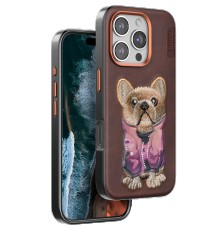 iPhone 16 Pro Cute Desenli Kapak - Koyu Kahve