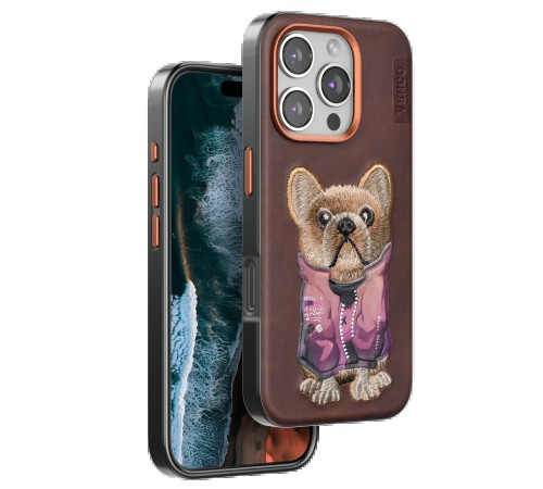 iPhone 16 Pro Cute Desenli Kapak - Koyu Kahve iPhone 16 Pro Cute Desenli Kapak - Koyu Kahve