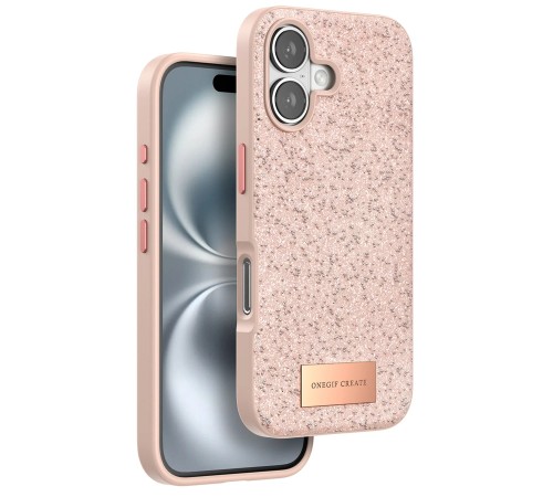 iPhone 16 Bright Simli Kapak - Pembe iPhone 16 Bright Simli Kapak - Pembe