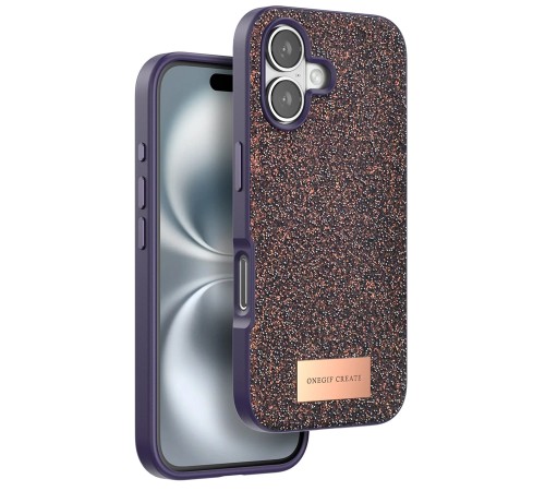iPhone 16 Bright Simli Kapak - Derin Mor iPhone 16 Bright Simli Kapak - Derin Mor