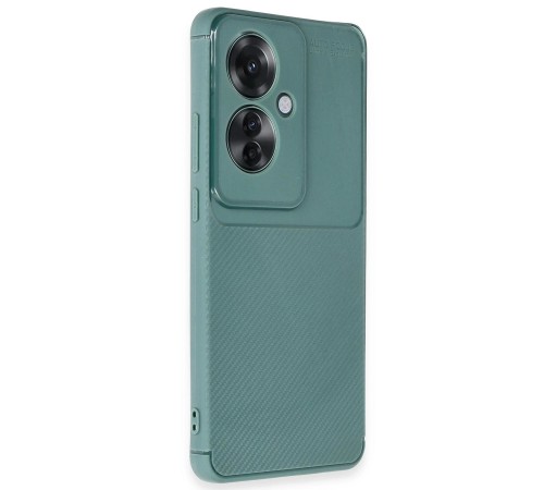 Oppo Reno 11F Kılıf Auto Focus Karbon Kapak - Koyu Yeşil Oppo Reno 11F Kılıf Auto Focus Karbon Kapak - Koyu Yeşil