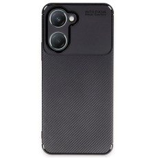 Vivo Y18 Kılıf Auto Focus Karbon Kapak - Siyah