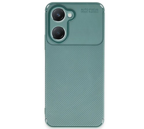 Vivo Y18 Kılıf Auto Focus Karbon Kapak - Koyu Yeşil Vivo Y18 Kılıf Auto Focus Karbon Kapak - Koyu Yeşil