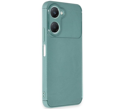 Vivo Y18 Kılıf Auto Focus Karbon Kapak - Koyu Yeşil Vivo Y18 Kılıf Auto Focus Karbon Kapak - Koyu Yeşil