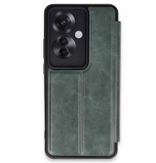 Oppo Reno 11F Kılıf Flip Cover - Koyu Yeşil