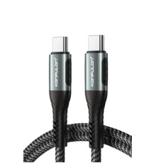 Konfulon DC43 Type-C to Type-C 1M Örgü 60W Hızlı Şarj Kablo - Siyah