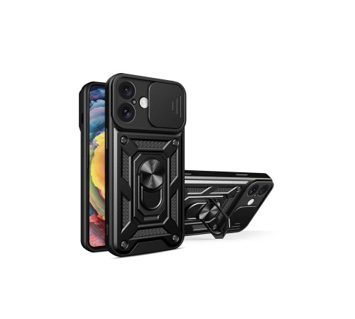 iPhone 16 Kılıf Pars Lens Yüzüklü Silikon - Siyah iPhone 16 Kılıf Pars Lens Yüzüklü Silikon - Siyah