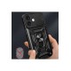 iPhone 16 Kılıf Pars Lens Yüzüklü Silikon - Siyah