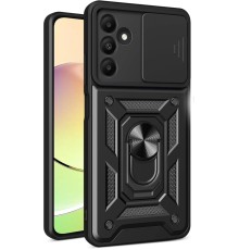 Samsung Galaxy M15 Kılıf Pars Lens Yüzüklü Silikon - Siyah