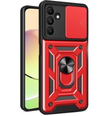 Samsung Galaxy M15 Kılıf Pars Lens Yüzüklü Silikon - Kırmızı