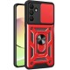 Samsung Galaxy M15 Kılıf Pars Lens Yüzüklü Silikon - Kırmızı