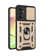 Samsung Galaxy M15 Kılıf Pars Lens Yüzüklü Silikon - Gold