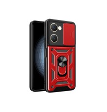 Vivo Y18 Kılıf Pars Lens Yüzüklü Silikon - Kırmızı