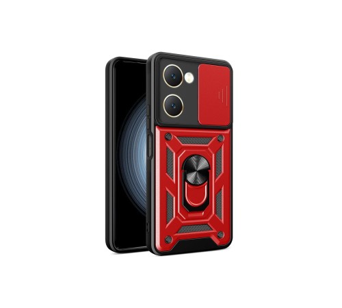Vivo Y18 Kılıf Pars Lens Yüzüklü Silikon - Kırmızı Vivo Y18 Kılıf Pars Lens Yüzüklü Silikon - Kırmızı